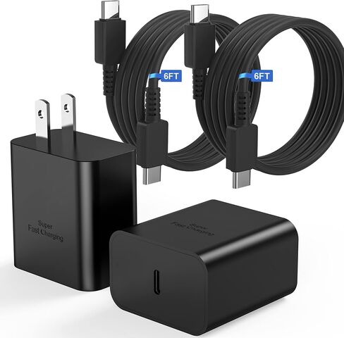 شاحن USB C، شاحن حائط فائق السرعة 45 وات لهاتف Samsung Galaxy S23 S22 Ultra/S22+/S22/Note 10/Note 10+/Note 20/S20/S21، شاحن USB C 45 وات مع كابل شحن سريع من النوع C بطول 6 أقدام (2- علية) in Kuwait
