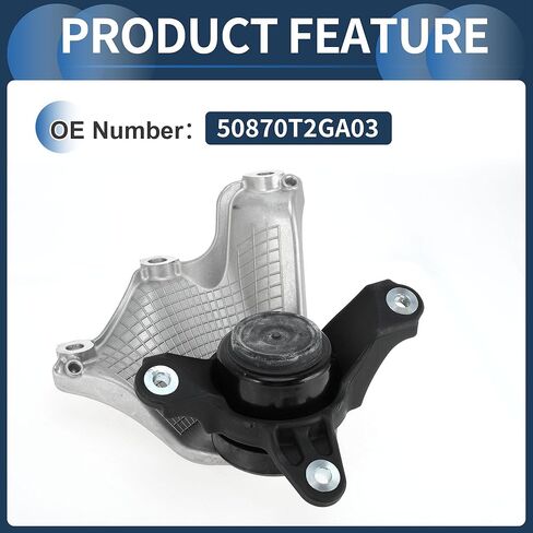 Engine Motor Mount, Transmission Motor Mount No.50870T2GA03 for Honda Accord 9th Generation (CR_)2014-2018 3.0L 6A/MT Rear-Wheel Drive Silver Tone in Saudi Arabia