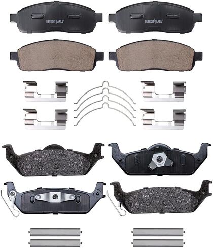 محور ديترويت - وسادات الفرامل لعام 2004 2005 2006 2007 2008 Ford F-150 Lincoln Mark LT، وسادات فرامل سيراميك مع مجموعة وسادات فرامل بديلة أمامية وخلفية in Saudi Arabia