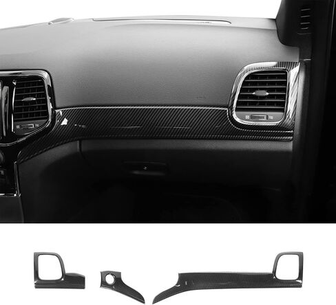 Hoolcar Dashboard Center Console Panel Trim Kit Interior Decor Accessories for 2011-2020 Jeep Grand Cherokee, Carbon Fiber in Saudi Arabia