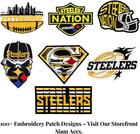 Siam Accs Rugby Fans Steelers Patch Embroidery American Football Fan Favorite Team Iron On Sew On for Clothing Backpacks Jeans Motorcycle Sew On Custom Jackets Hats Tactical Bags in Saudi Arabia