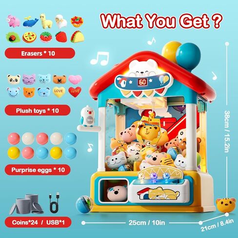 Claw Machines for Kids,Unicorns Toys for Girls Age 6+,Candy Machine Candy Dispenser Machine Arcade Games Mini Vending Machine with Slap Bracelet,Claw Game Machine,Christmas Birthday Gifts in Saudi Arabia