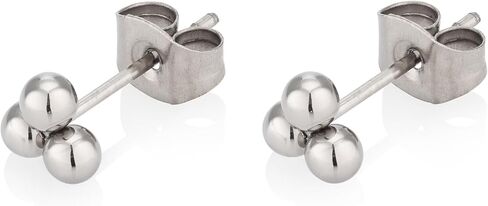 Tini Lux | Hypoallergenic Earrings | Titanium Priya Heart Studs | Silver | Titanium Stud Earrings for Women | Earrings Studs, Sensitive Ears, Trendy Womens Earring Set in Saudi Arabia