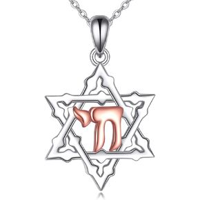 AXELUNA Star of David Necklace Sterling Silver Butterfly Magnetic Folding Hexagram Pendant Necklace Jewellery for Women in Kuwait