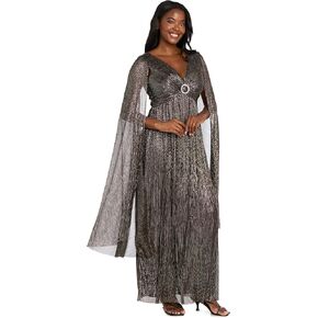 R&M Richards Evening Gown with Rhinestone Trim and Long Cape Sleeves in Kuwait