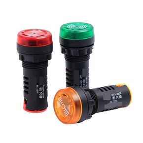 Flash Buzzer AD16-22SM/16SM Sound and Light Fault Alarm Sounder 12V24V220V(AD16-16SM24vRed) in Kuwait