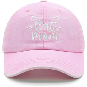 Waldeal Women's Cat Mom Baseball Cap, Washed Adjustable Cat Lover Hat in Kuwait