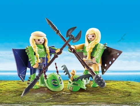 Playmobil كيفية تدريب Dragon III Ruffnut وTuffnut مع بدلة الطيران in Saudi Arabia