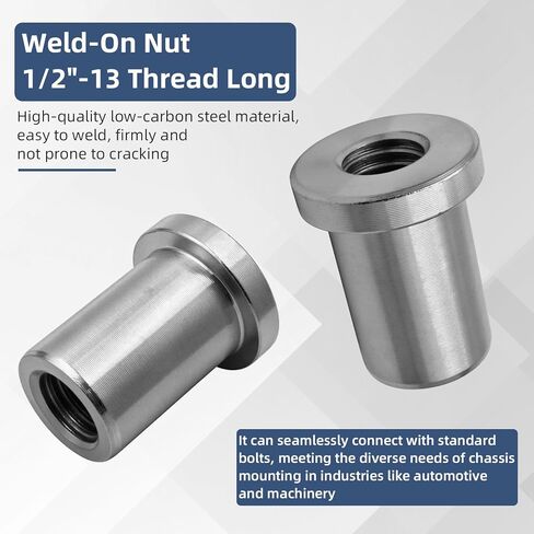 لحام على صامولة، 1/2 بوصة - 13 خيط طويل ملولب أنثى لحام صمولة فولاذية للتركيب (4 قطع) in Kuwait