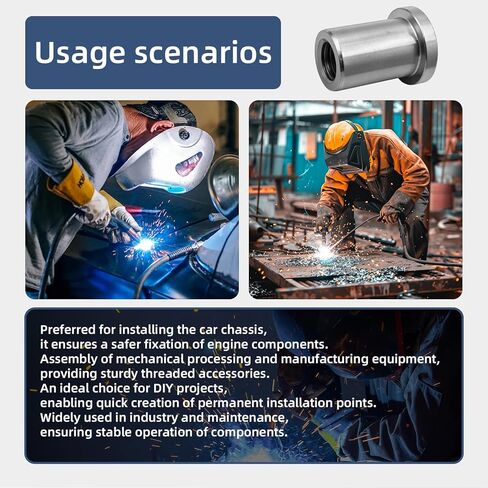 لحام على صامولة، 1/2 بوصة - 13 خيط طويل ملولب أنثى لحام صمولة فولاذية للتركيب (4 قطع) in Kuwait