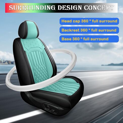 Car Seat Covers for Jeep Renegade 2015-2023, All Season Universal Leather Waterproof Breathable Seat Protectors Interior Accessories with Airbag(Black&Blue,5 Seats) in Saudi Arabia