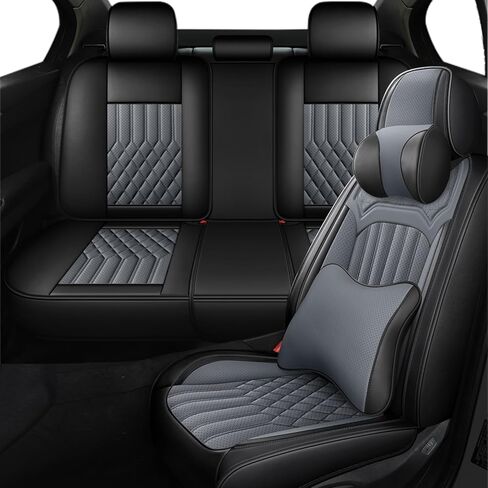 Car Seat Covers for Jeep Renegade 2015-2023, All Season Universal Leather Waterproof Breathable Seat Protectors Interior Accessories with Airbag(Black&Blue,5 Seats) in Saudi Arabia