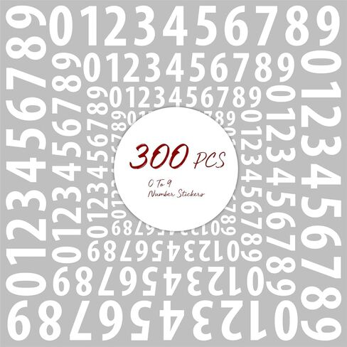 Generic 300 Number Stickers, 2' White Vinyl Round Number Labels, Minimalist Style, Perfect for Office, Indoor, Boxes, Storage in Saudi Arabia
