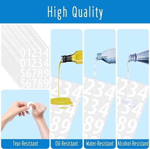 Generic 300 Number Stickers, 2' White Vinyl Round Number Labels, Minimalist Style, Perfect for Office, Indoor, Boxes, Storage in Saudi Arabia
