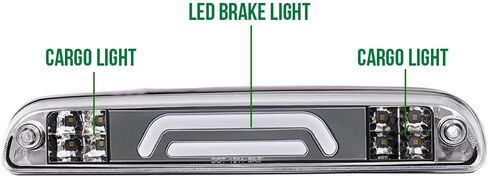 PIT66 LED 3rd Brake Light Compatible with Ford F250 F350 F450 F550 Super Duty 1999-2016/Fit Ford Ranger 1993-2011 Third Brake Light Chrome Housing Clear Lens in Saudi Arabia