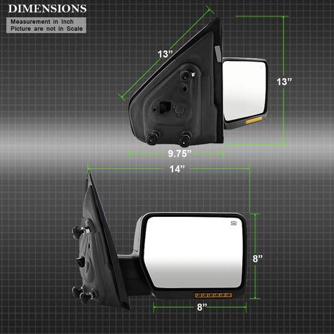 ACANII - For 2004 2005 2006 Ford F150 Original Style Power Heat View Side Mirror w/LED Signal Replacement Passenger Side in Saudi Arabia