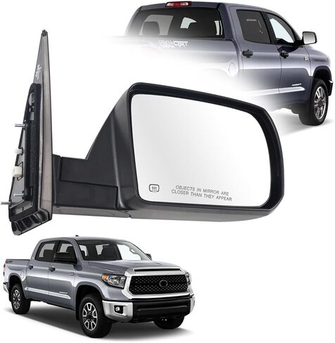Marretoo لسيارة Toyota Tundra 2014-2021 مرآة جانبية للراكب الأيمن لملحقات Toyota Tundra 5 دبابيس مع نسيج يدوي قابل للطي ساخن (RH) TO1321302 87910-0C440 in Saudi Arabia