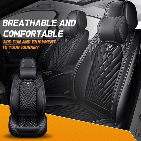 Fit for Ford F-150 F150 Raptor Seat Covers 2017-2025, Premium Leather Waterproof Stain-Resistant Car Seat Cover, Easy Install Clean (Black Red/Standard 5 Seats) in Saudi Arabia