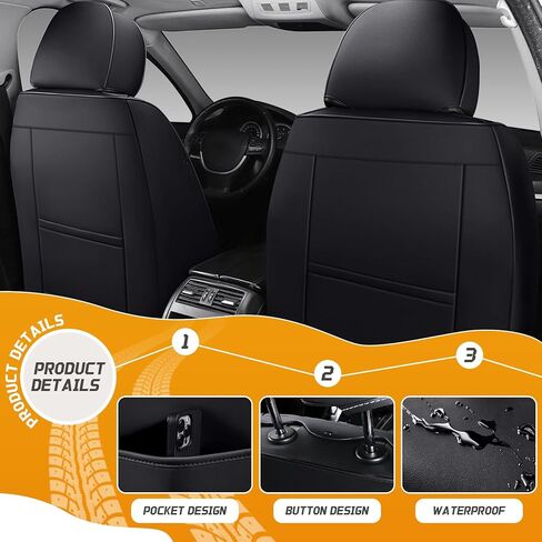 Fit for Ford F-150 F150 Raptor Seat Covers 2017-2025, Premium Leather Waterproof Stain-Resistant Car Seat Cover, Easy Install Clean (Black Red/Standard 5 Seats) in Saudi Arabia