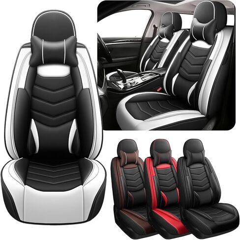 Car Seat Covers Fit 95% of Mercedes-Benz 2000-2024 Daily Commutes Durable and Side Airbag Compatibility Sports Seat Cover, 2 Pcs Front, Black Red in Kuwait