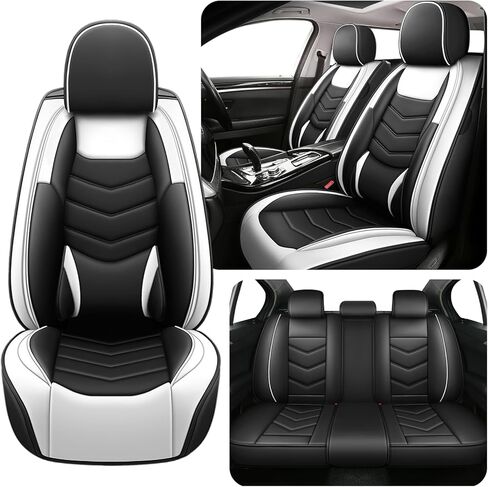 Car Seat Covers Fit 95% of Mercedes-Benz 2000-2024 Daily Commutes Durable and Side Airbag Compatibility Sports Seat Cover, 2 Pcs Front, Black Red in Kuwait