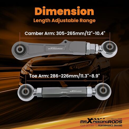 طقم ذراع تحكم لأصابع القدم من maXpeedingrods قابل للتعديل لطراز Tesla S 2012-2022، لطراز Tesla X 2016-2022، +/- 3 درجات ذراع تحكم من الألومنيوم قابل للتعديل in Saudi Arabia