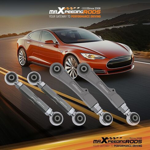 طقم ذراع تحكم لأصابع القدم من maXpeedingrods قابل للتعديل لطراز Tesla S 2012-2022، لطراز Tesla X 2016-2022، +/- 3 درجات ذراع تحكم من الألومنيوم قابل للتعديل in Saudi Arabia
