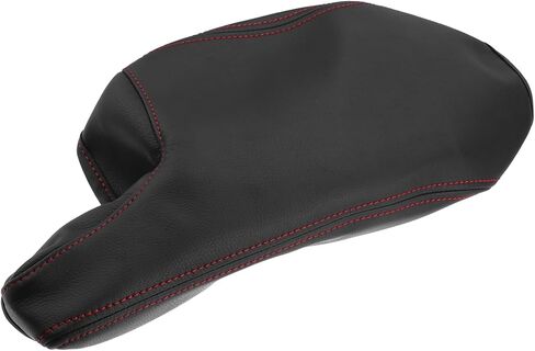 غطاء مسند ذراع وحدة التحكم المركزية للسيارة Motoforti لسيارة Mazda 3 2014-2016 من الجلد الصناعي غطاء مسند الذراع الداخلي وسادة وسادة الكوع غرز سوداء وحمراء تدوم طويلاً in Saudi Arabia