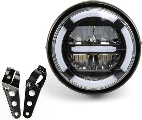 Motorcycle LED Headlight 7 inch, Round Head light with DRL Hi/Lo Beam for Electra Glide Street Glide Road King Heritage Softail Switchback Headlamp (X style with turn signal) in Saudi Arabia