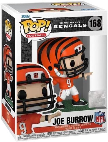 كرة القدم POP: Bengals - شخصية جو بورو فانكو من الفينيل (مرفقة مع حافظة حماية صندوقية متوافقة)، متعددة الألوان، 3.75 بوصة in Saudi Arabia