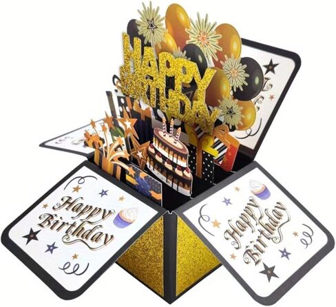 بطاقات عيد ميلاد سعيدة منبثقة مفاجئة، بطاقة عيد ميلاد جميلة ثلاثية الأبعاد للبالغين والأطفال مع مغلفات، تصميم فريد مصنوع يدويًا in Saudi Arabia