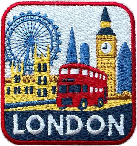 London 3 Inches Embroidery Patch, Conutry Iron On/Sew On Travel Embroidered Applique Patch, Travel Patches, Fabric Patches for Clothes Backpacks Hats, DIY Accessories Gifts for Travel Lovers in Saudi Arabia