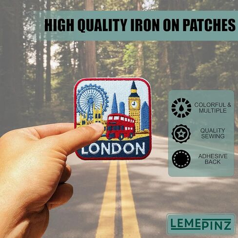 London 3 Inches Embroidery Patch, Conutry Iron On/Sew On Travel Embroidered Applique Patch, Travel Patches, Fabric Patches for Clothes Backpacks Hats, DIY Accessories Gifts for Travel Lovers in Saudi Arabia