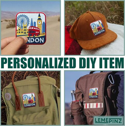 London 3 Inches Embroidery Patch, Conutry Iron On/Sew On Travel Embroidered Applique Patch, Travel Patches, Fabric Patches for Clothes Backpacks Hats, DIY Accessories Gifts for Travel Lovers in Saudi Arabia