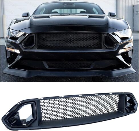 الشبكة الأمامية العلوية متوافقة مع 2018-2023 Ford Mustang EcoBoost GT، ملحقات شبكة Mustang شبكة نمط أسود in Kuwait