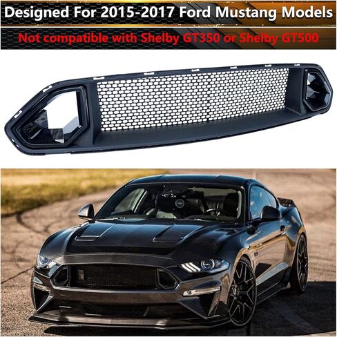 الشبكة الأمامية العلوية متوافقة مع 2018-2023 Ford Mustang EcoBoost GT، ملحقات شبكة Mustang شبكة نمط أسود in Kuwait