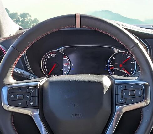 Universal Suede Steering Wheel Center Stripe Marker,Non-Slip Center Stripe Decal for Cars,Trucks & SUVs,Auto Interior Accessories（Orange and Black） in Saudi Arabia
