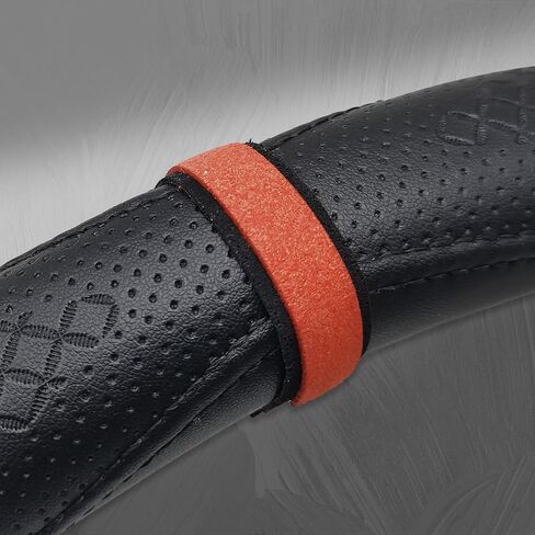 Universal Suede Steering Wheel Center Stripe Marker,Non-Slip Center Stripe Decal for Cars,Trucks & SUVs,Auto Interior Accessories（Orange and Black） in Saudi Arabia