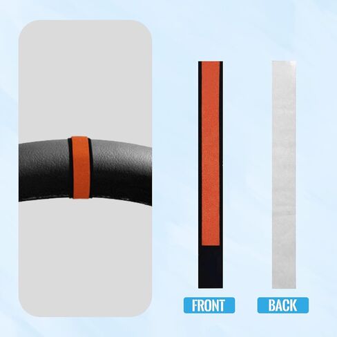 Universal Suede Steering Wheel Center Stripe Marker,Non-Slip Center Stripe Decal for Cars,Trucks & SUVs,Auto Interior Accessories（Orange and Black） in Saudi Arabia