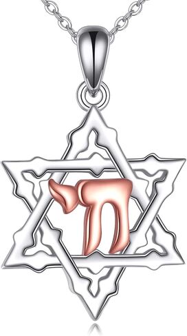 AXELUNA Star of David Necklace Sterling Silver Butterfly Magnetic Folding Hexagram Pendant Necklace Jewellery for Women in Kuwait