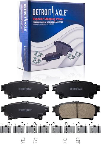 Detroit Axle - Rear Brake Pads for Toyota Highlander Sienna Prius V Mirai Lexus GS200t GS350 GS450h IS200t IS250 IS300 IS350 RC200t RC300 RC350 RX350 RX450h Ceramic Brake Pads w/Hardware Replacement in Saudi Arabia