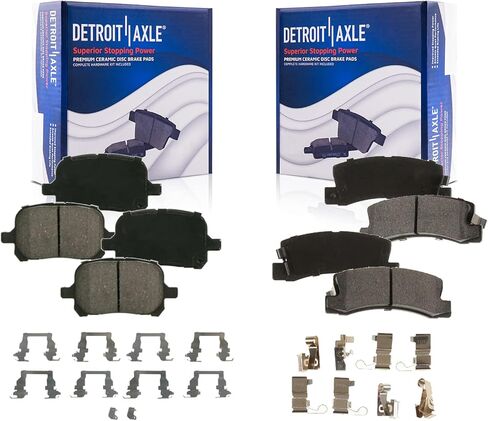 Detroit Axle - Brake Pads for Toyota Camry Solara Lexus ES300 RX300 Front and Rear Ceramic Brakes Pads Hardware Included Replacement in Saudi Arabia