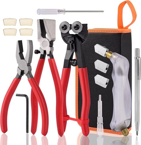 Glass Cutter, Glass Cutting Tool with Tile Nippers for Stained Glass Tiles Mosaic Cutting in Saudi Arabia