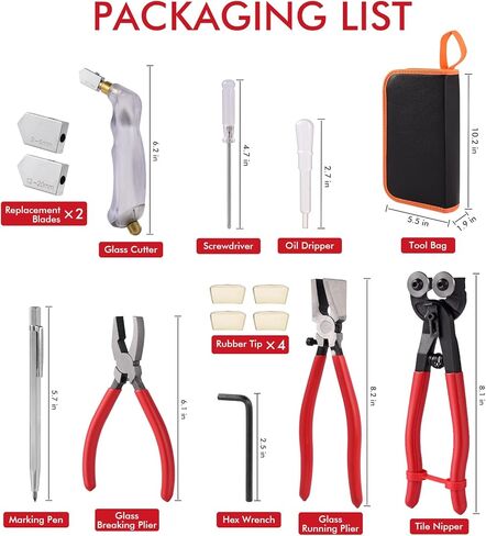 Glass Cutter, Glass Cutting Tool with Tile Nippers for Stained Glass Tiles Mosaic Cutting in Saudi Arabia