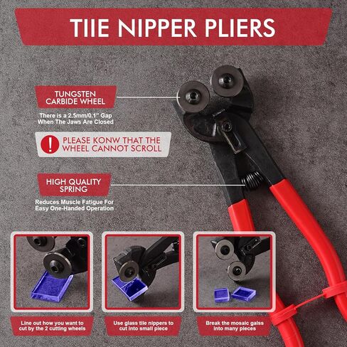 Glass Cutter, Glass Cutting Tool with Tile Nippers for Stained Glass Tiles Mosaic Cutting in Saudi Arabia