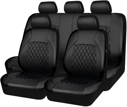 Leather Car Seat Covers for Kia Soluto 2019 2020 2021 2022 2023, Car Seat Cushions, Seat Cover Sets Automotive Accessories,Black 9pcs in Saudi Arabia