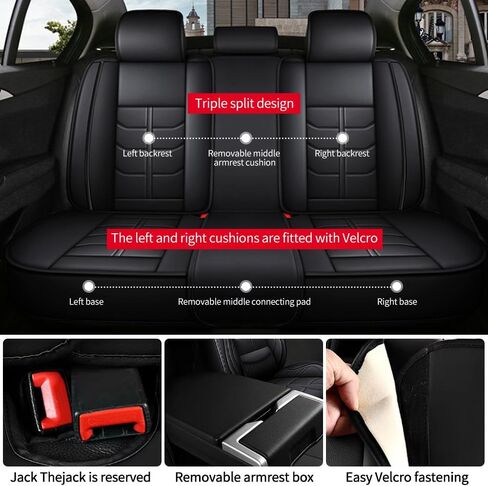 Car Seat Cover for Mitsubishi Lancer 2002-2017 Full Coverage with Self-Lumbar Nappa Leather Car Seat Cover,Fashion Waterproof Easy to Install,Auto Interior Accessories.Deluxe Black+Red in Kuwait