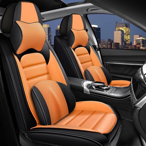 Car Seat Covers for Chevy Chevrolet Suburban 2007-2025, Nappa Leather Full Set Seat Cover with Pillow Full Coverage Waterproof Seat Protector (Black,5 Seats Luxury) in Saudi Arabia