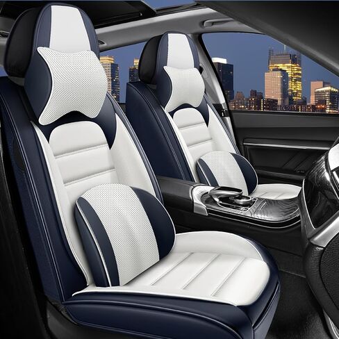 Car Seat Covers for Chevy Chevrolet Suburban 2007-2025, Nappa Leather Full Set Seat Cover with Pillow Full Coverage Waterproof Seat Protector (Black,5 Seats Luxury) in Saudi Arabia