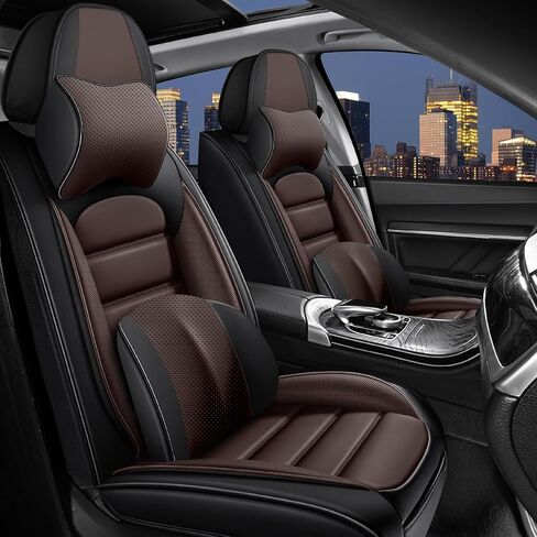 Car Seat Covers for Chevy Chevrolet Suburban 2007-2025, Nappa Leather Full Set Seat Cover with Pillow Full Coverage Waterproof Seat Protector (Black,5 Seats Luxury) in Saudi Arabia